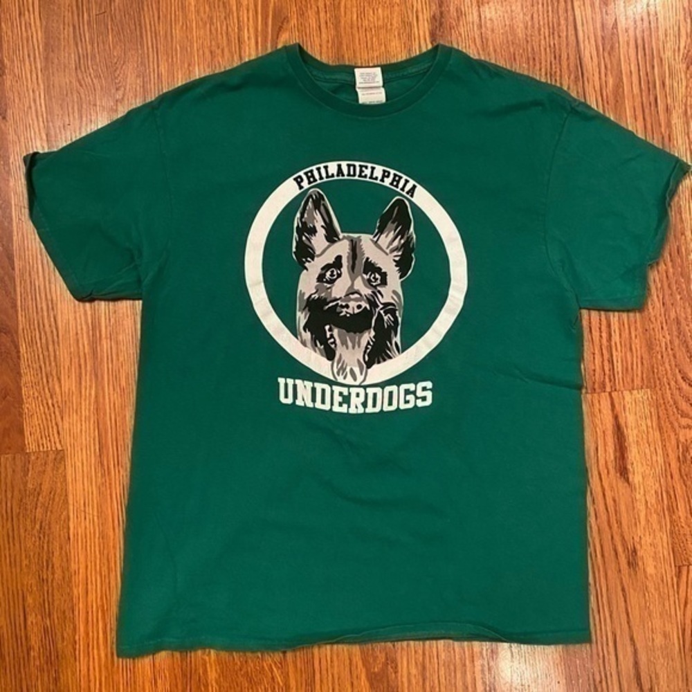 Philadelphia Eagles Underdog Super Bowl T shirt Green Mens Large